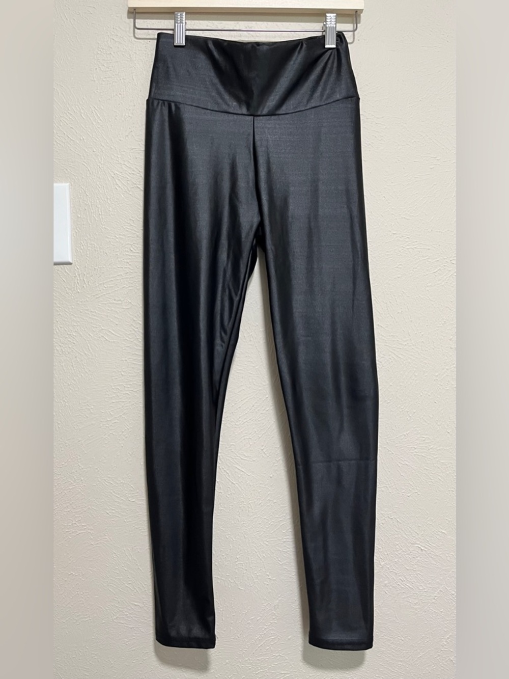 SHEIN Black High-Waist Faux Leather Leggings